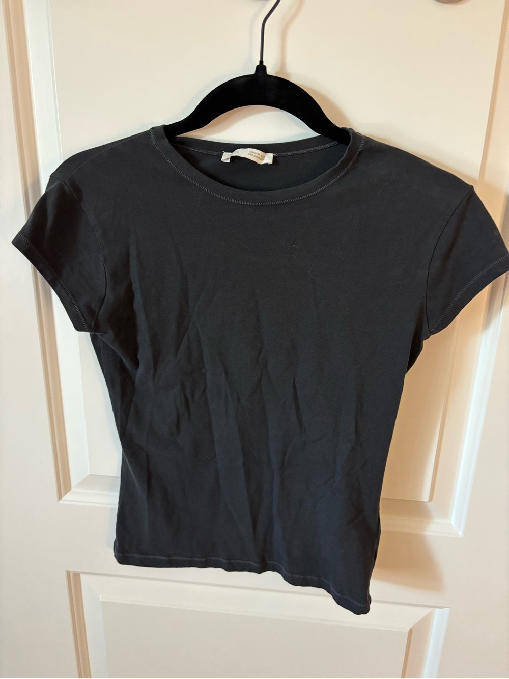 Zara Black Short Sleeve Crewneck Tee
